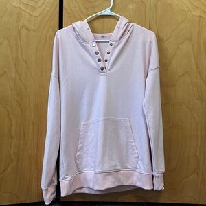 Light pink hoodie with buttons, perfect condition
